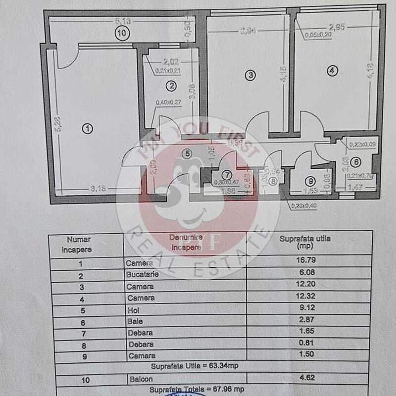 Tei | Apartament 3 Camere | Decomandat | 68mp | B11463